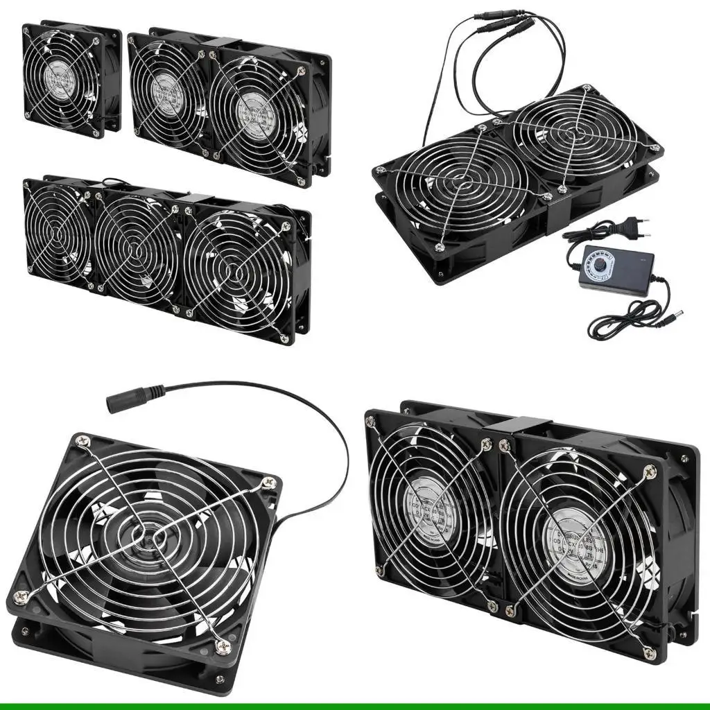 

U55C Два шарикоподшипника 12038 Вентилятор переменного тока Сверхмощное охлаждение 110 В 120 В Высокий CFM для вытяжной