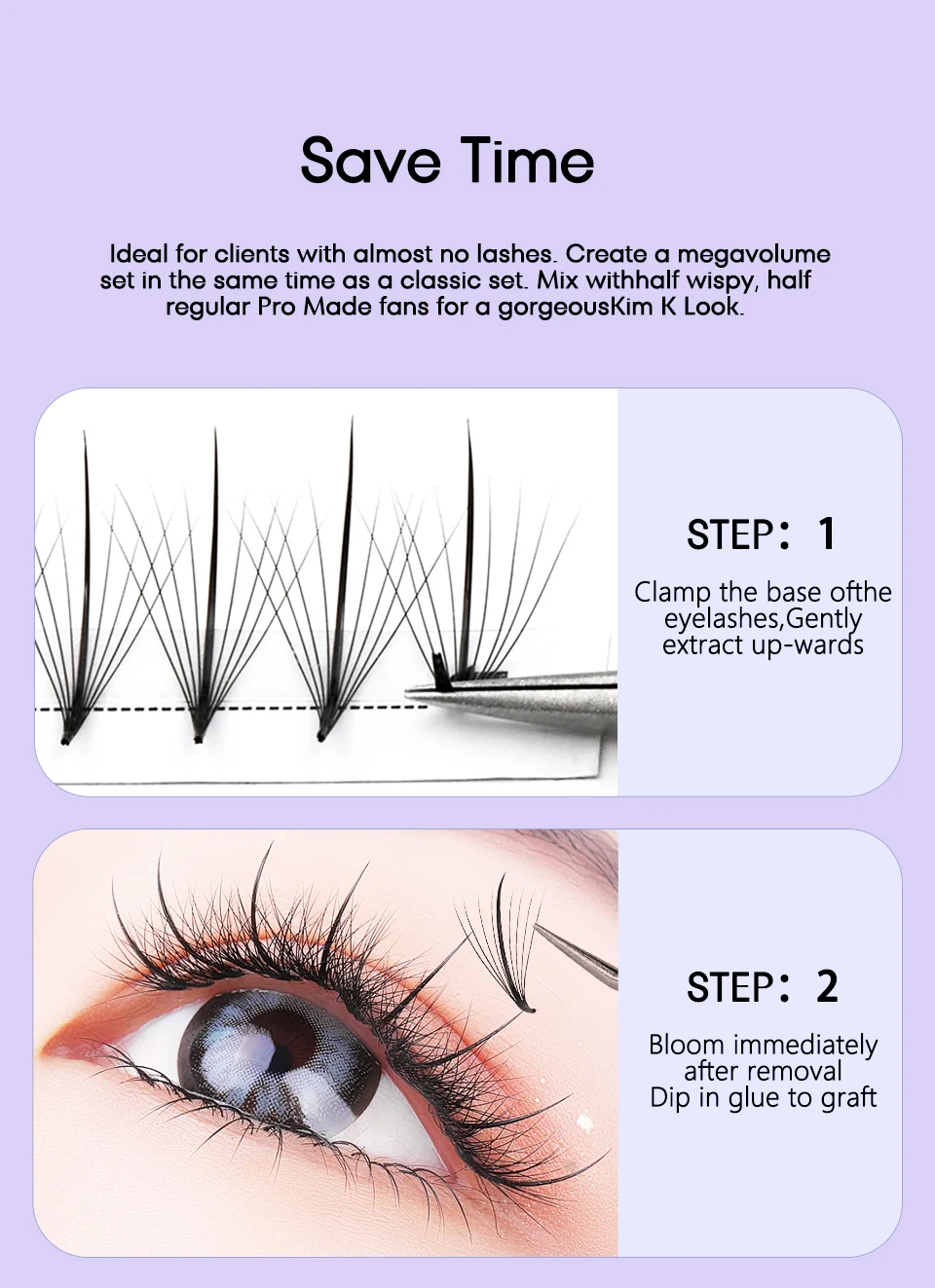 AGUUD Wispy Vorgefertigte Russische Volumen-Wimpernfächer 3D/5D/7D/9D Fairy Spikes Falsche Wimpernverlängerung Make-up – Detail 6
