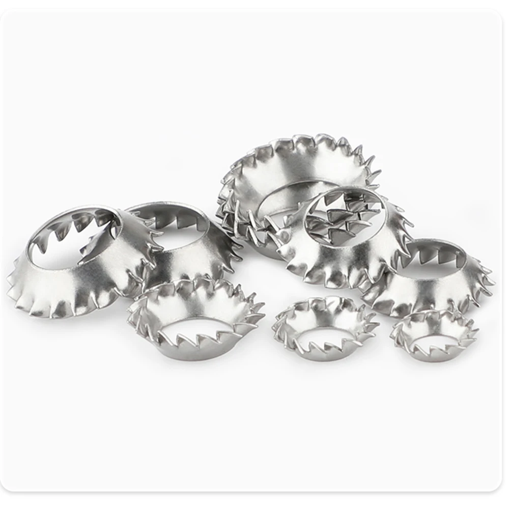 304 Stainless Steel Conical Serrated Lock Washer/External Tooth Funnel Saw-Shaped Washer/Locking Washer M10 Thickness0.2mm-0.5mm