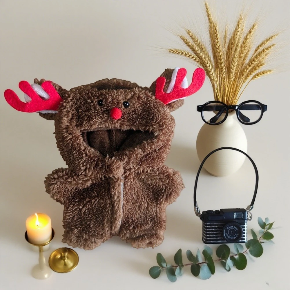 

17 см Labubu I II Idol Куклы Одежда Шаль-колокольчик Рождественская накидка Снеговик Олень Корея Kpop Экзо Одежда Плюшевая кукла Одежда