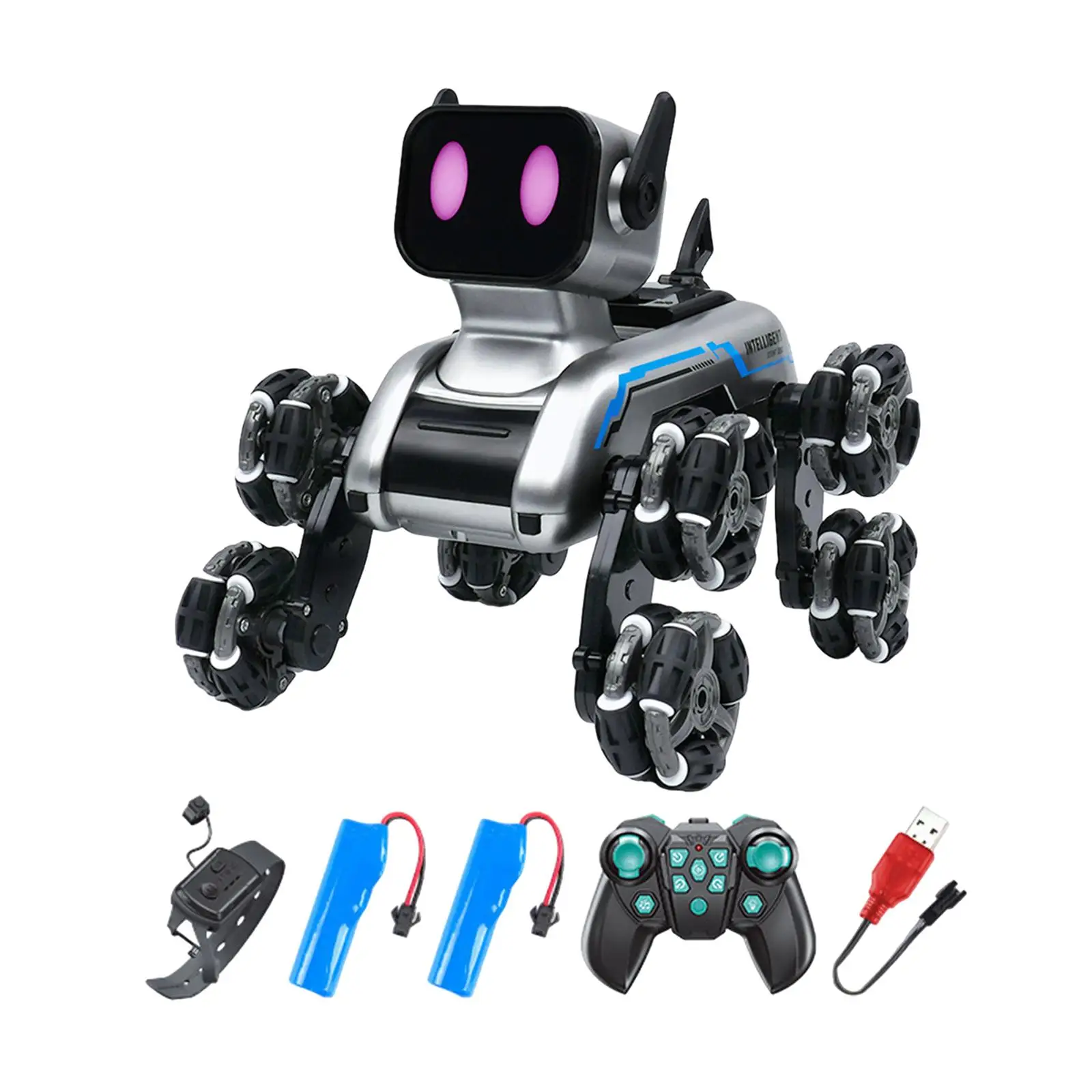 Intelligenter Roboterhund, Stunting-Hundespielzeug, ferngesteuertes Roboter-Hundespielzeug für Kinder ab 6 Jahren