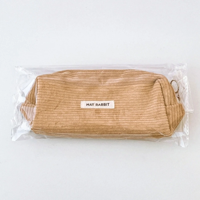 2Pcs Large Capacity Pencil Bag Corduroy Pen Case Multipurpose Pen Pencil Case