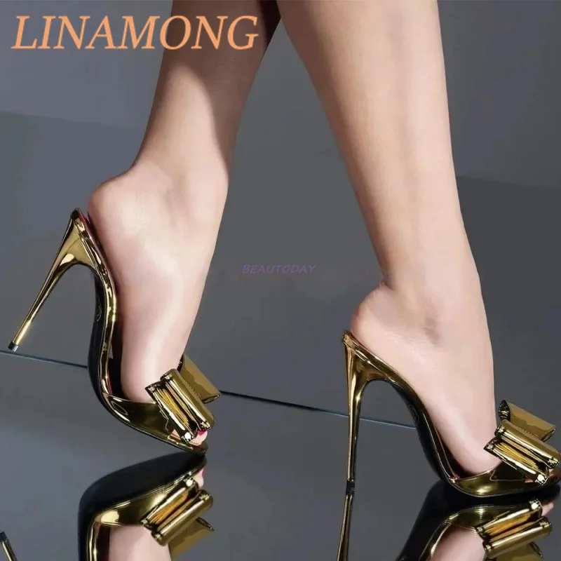 

Butterfly Knot Decoration Leather Sandals Fashionable Set of Feet and Slim High Heels Exuding The Temperament Wearing Sandals
