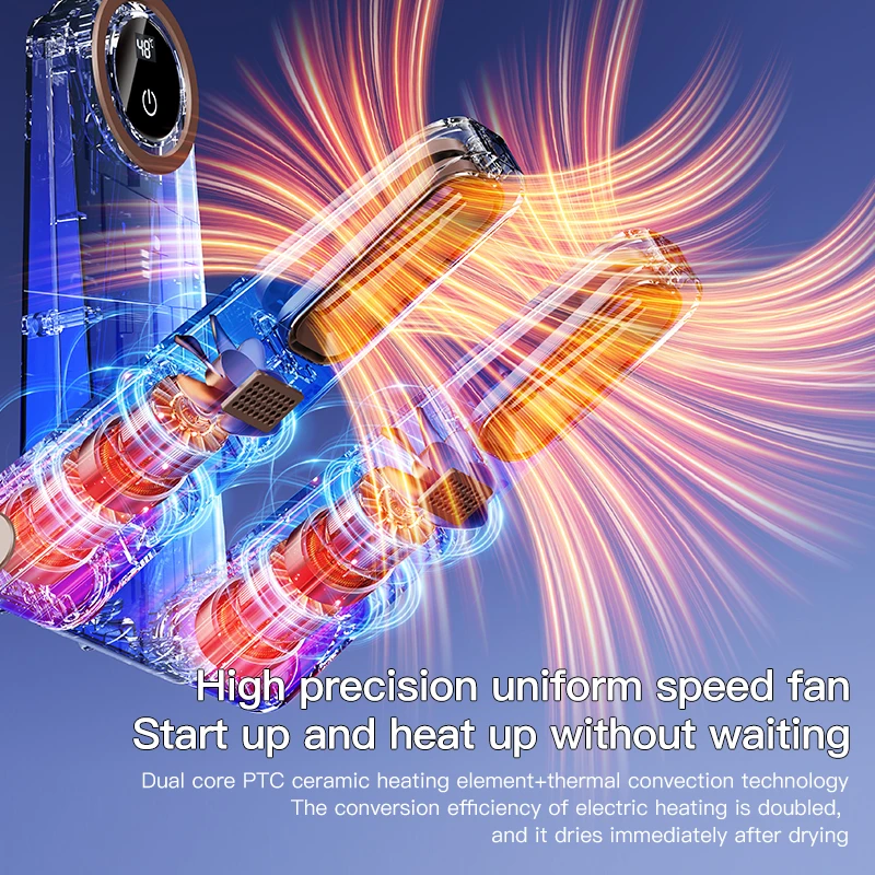 Xiaomi طوي جدار جبل مجفف الأحذية المنزلية درجة حرارة ثابتة سريعة الجافة سخان التعقيم إزالة الروائح الكريهة مجفف الأحذية