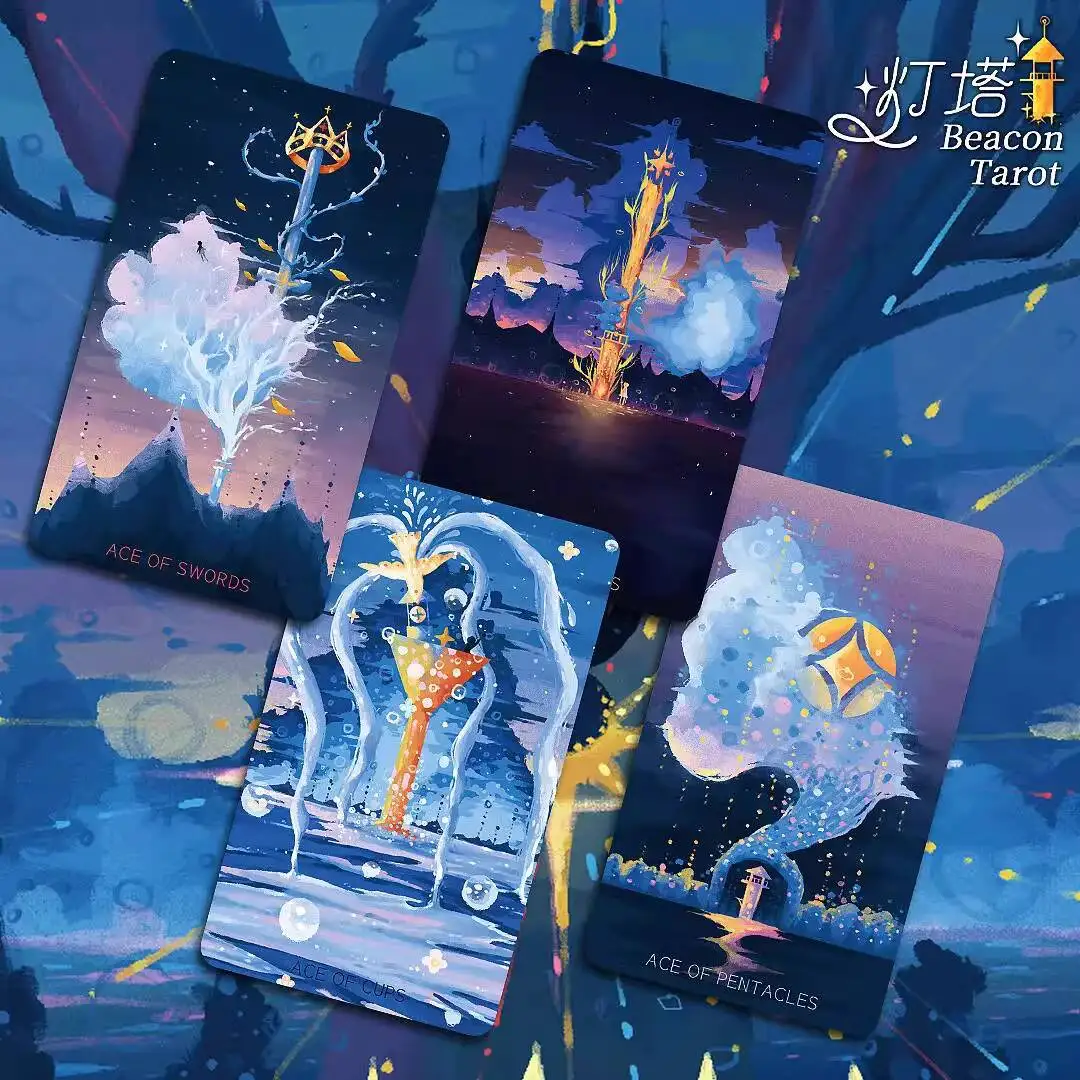 

Новые карты Таро с маяком, эстетическое исцеление, настольная игра Weite, мини-версия Iron Box, коллекционное издание, игральные карты