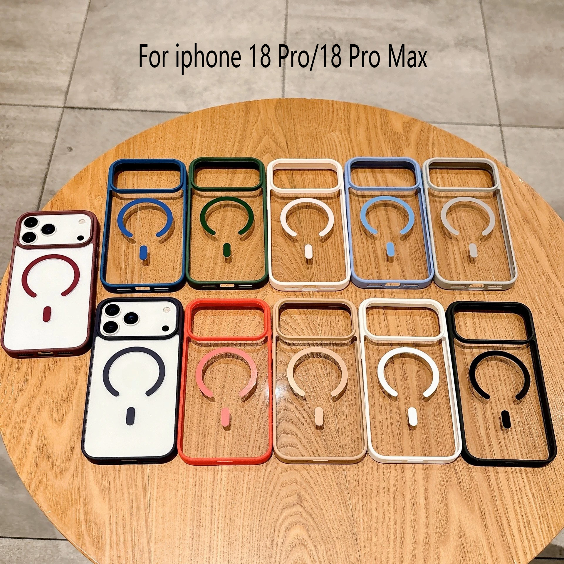 Coque de protection magnétique sans fil MagSafe pour iPhone 17 Pro Max, coque rigide transparente en acrylique pour iPhone 18 Pro 18 Pro Max