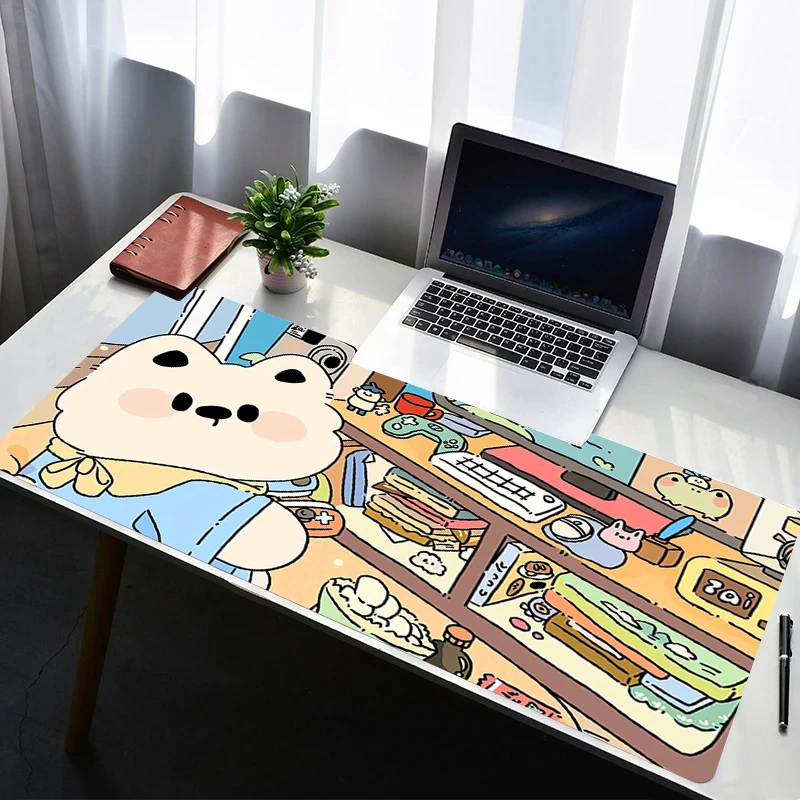 Mouse Pad PC Non Slip Rubber Cartoon Mousepad Laptop Gamer Cabinet Keyboard Pad Office Baby Bear Computer Gaming Desk Mouse Mat