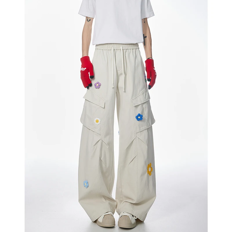 

Новые мужские и женские брюки, мужские весенне-осенние прямые свободные рабочие брюки, модные брендовые американские повседневные брюки с широкими штанинами