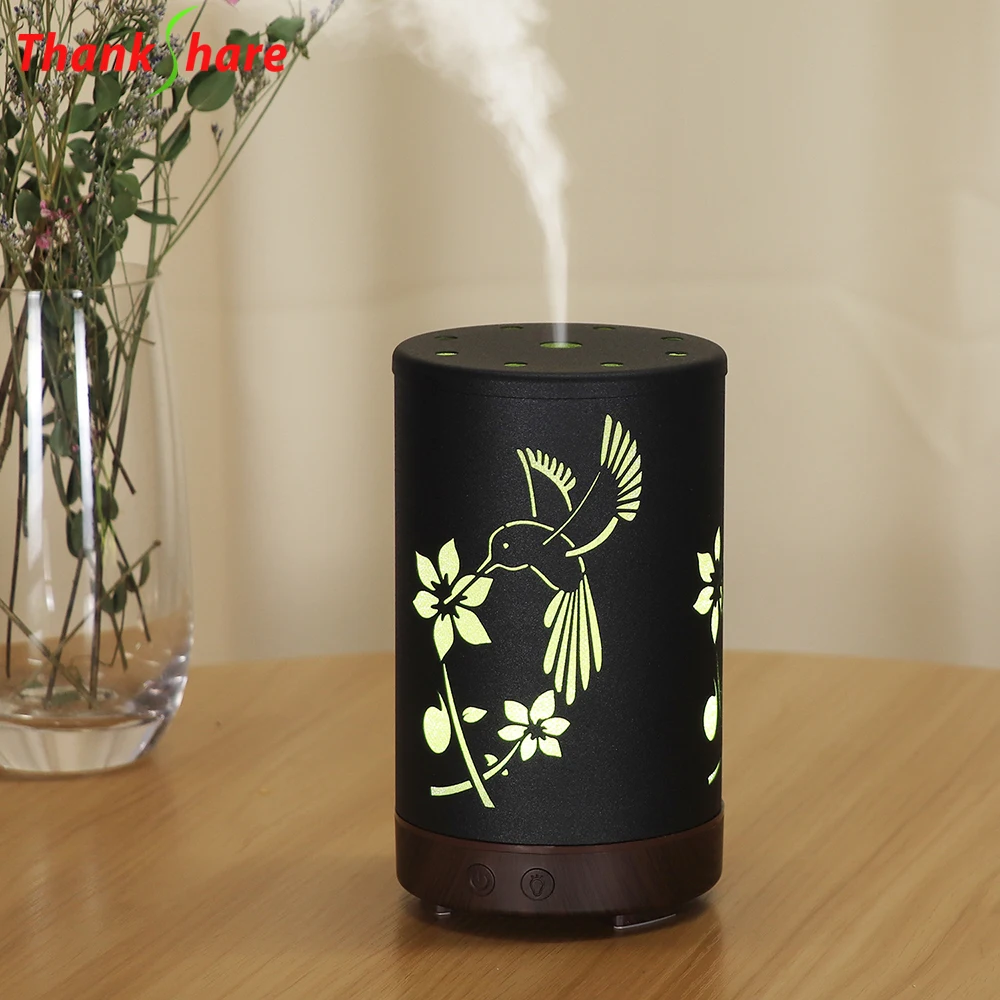 Essential Oil Diffuser Metal Ultrasonic Aroma Diffusor Quiet Vintage Mist Air Humidifier Auto Shut Off For Office Home Bedroom