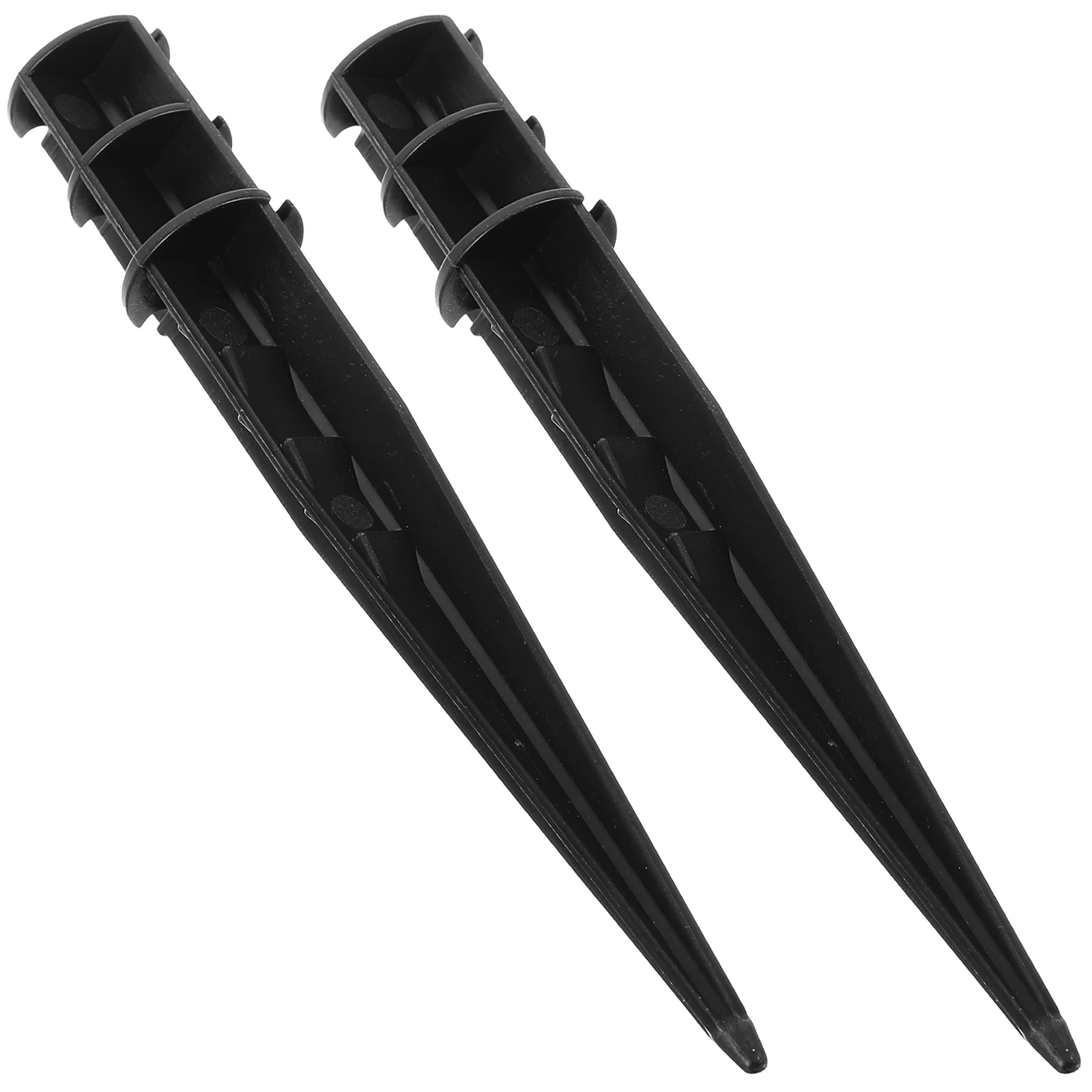 

Solar Torch Light Spikes Lawn Ground Plug Accessories 2pcs (black Pins) Outdoor Stakes Garden