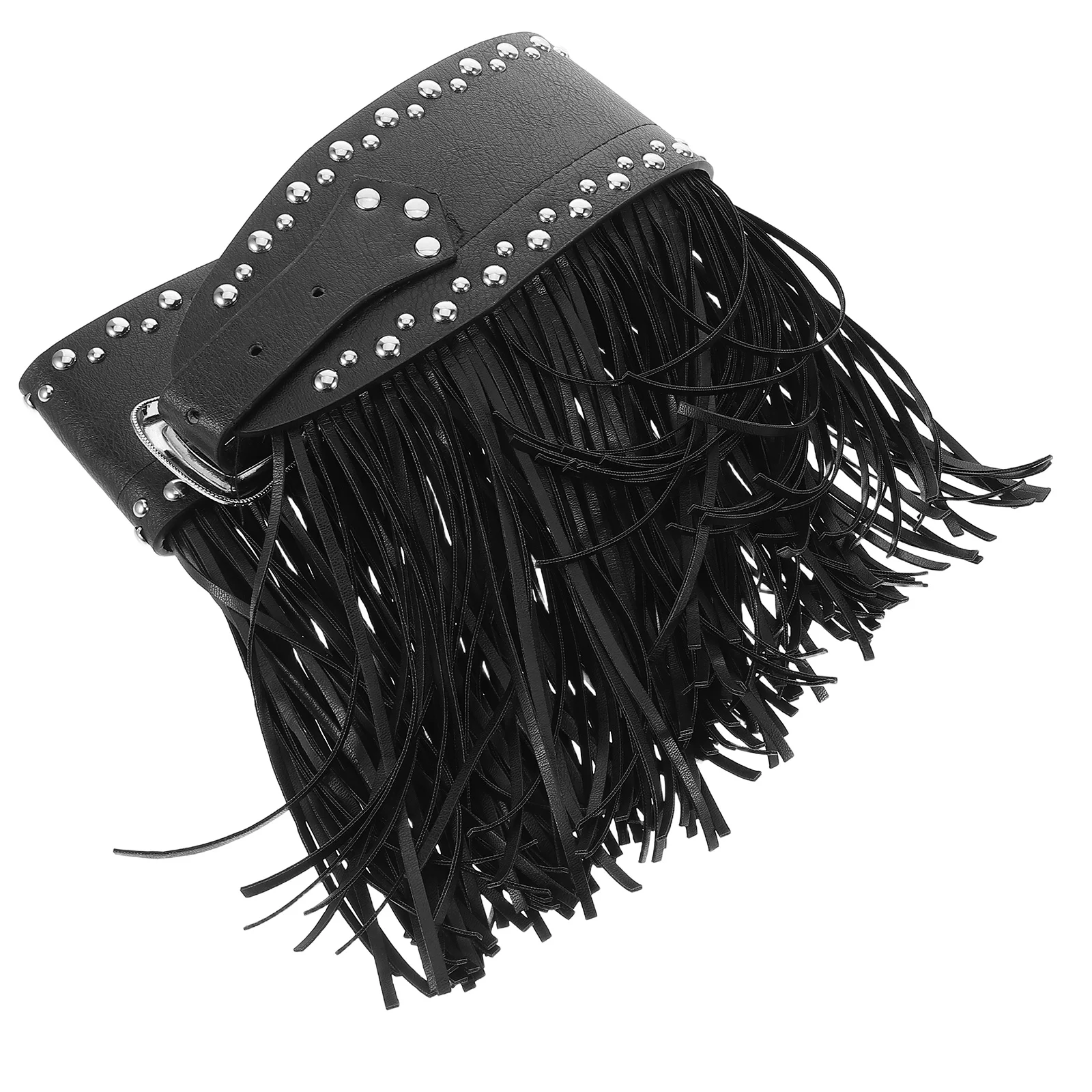 

Denim Punk Belt Chunky Western Wide Rivet Big Buckle Women Miss Rocker Belts for Harness