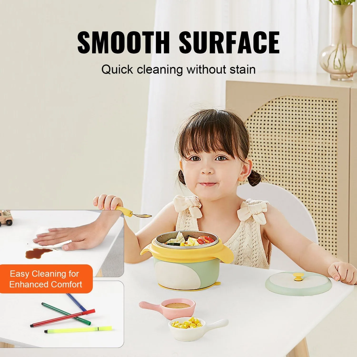 طقم طاولة وكرسيين للأطفال من VEVOR، طقم طاولة وكرسي للأطفال الصغار، طاولة متعددة الأنشطة للفن والحرف اليدوية والقراءة والتعلم،