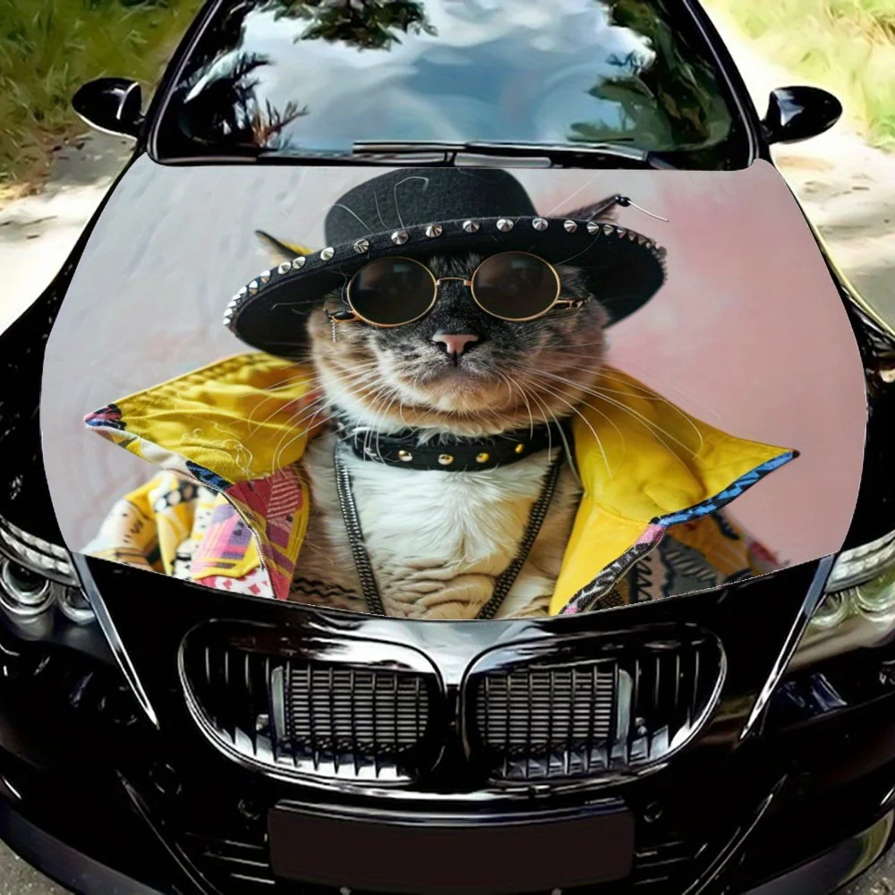 

Street style car vinyl wraps for cats, vinyl car hood graphics, super durable vinyl material, unique theme eye-catching