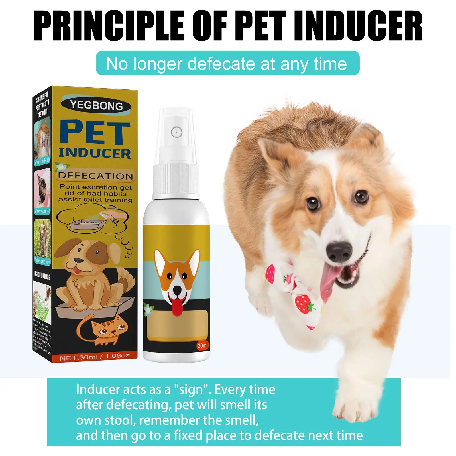 30ml Pet Toilet Training Aid Pet Dog Inducer Puppy Positioning Defecation