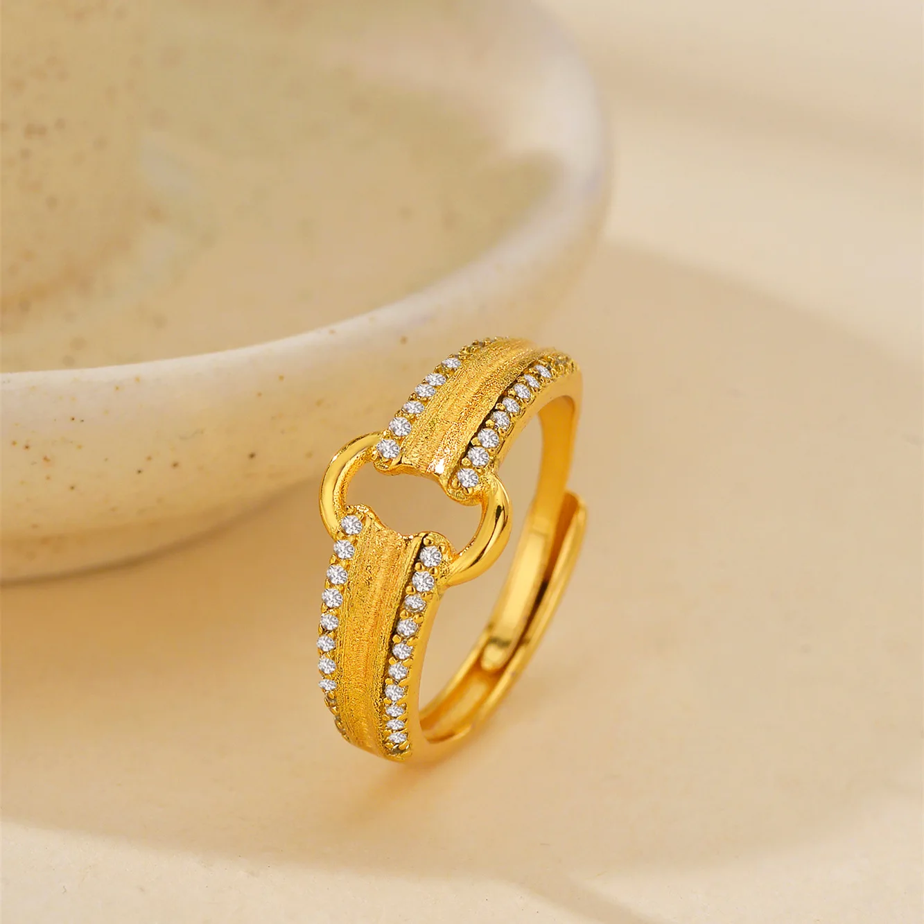 

Роскошное женское кольцо с бриллиантом и золотым слитком из чистого золота 24K 9999 пробы