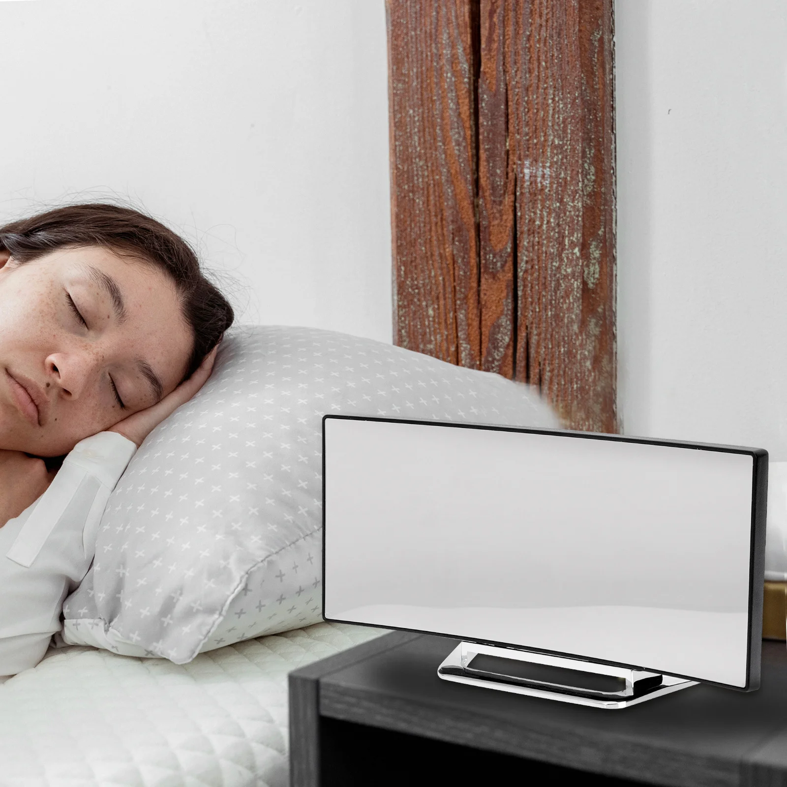 

1 Set Of Large Screen Led Digital Alarm Clock Clear Mirror Waterproof Desktop Clock For Bedroom Home Multifunctional Electric