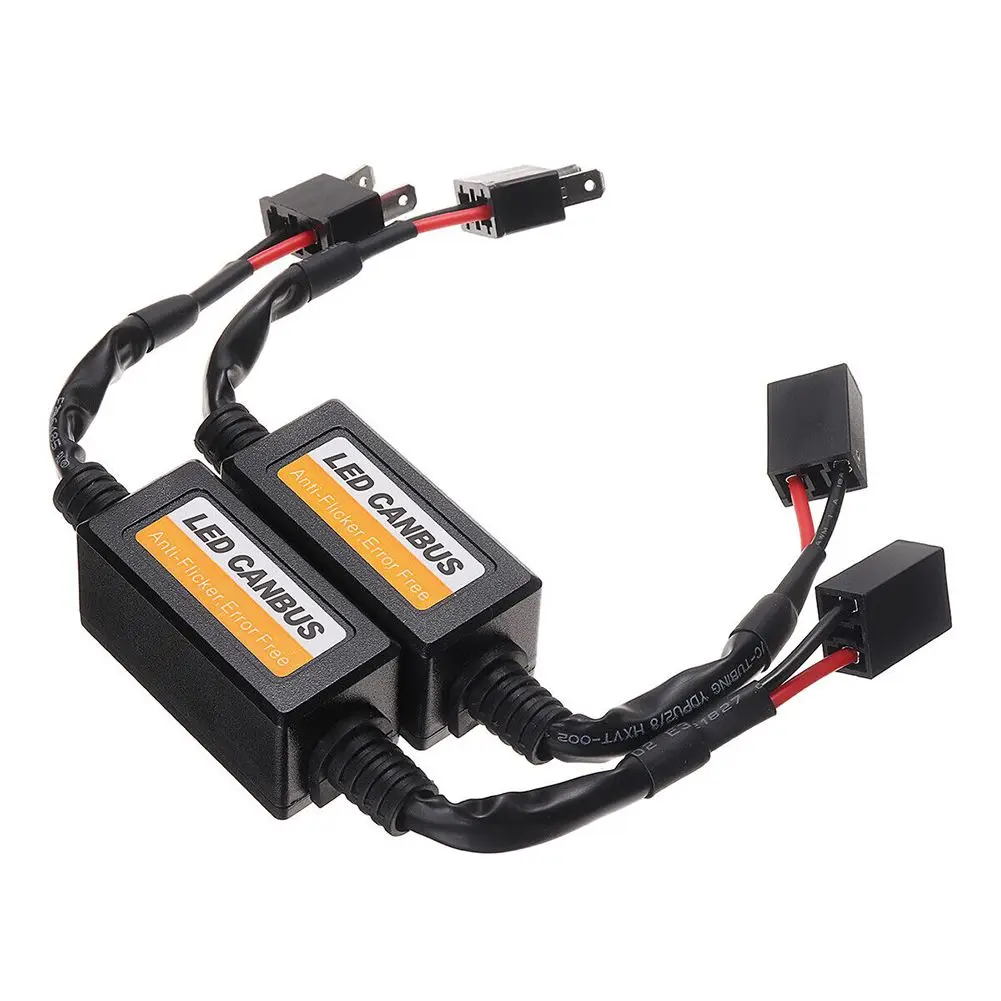 2pcs H7 Car LED Canbus Load Resistor Controller Canceler LED Decoder Light Error Free DC 9V-16V Black LED Canbus Ders Auto Parts