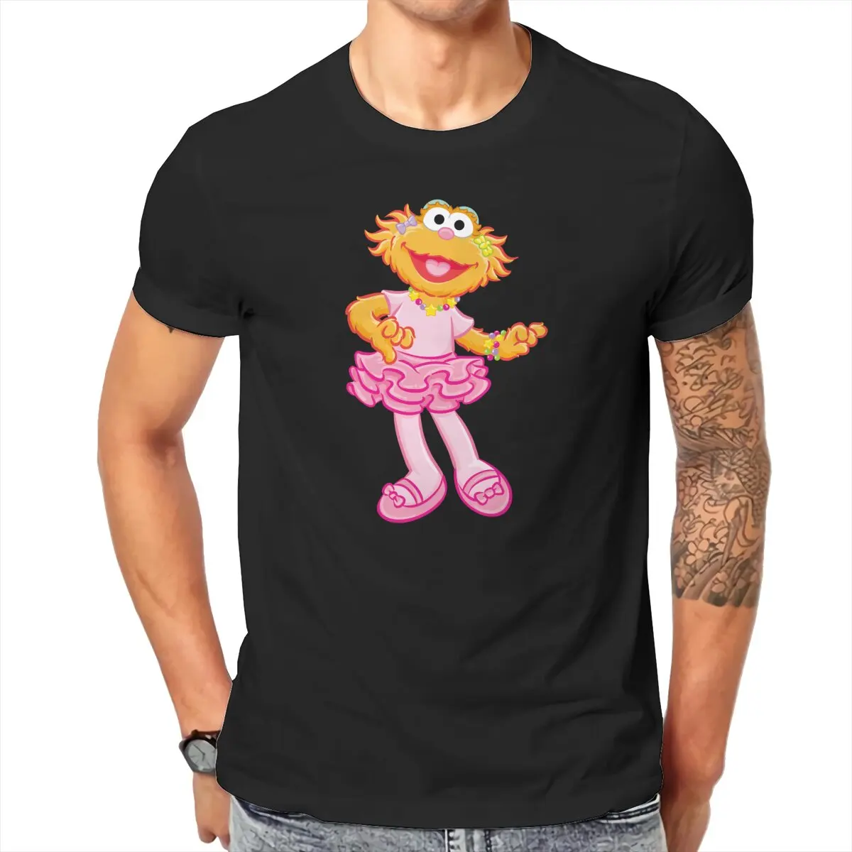 Men Sesame Streets T-Shirt Cool Style Zoe Hipster Ofertas O Neck Graphic Tshirt