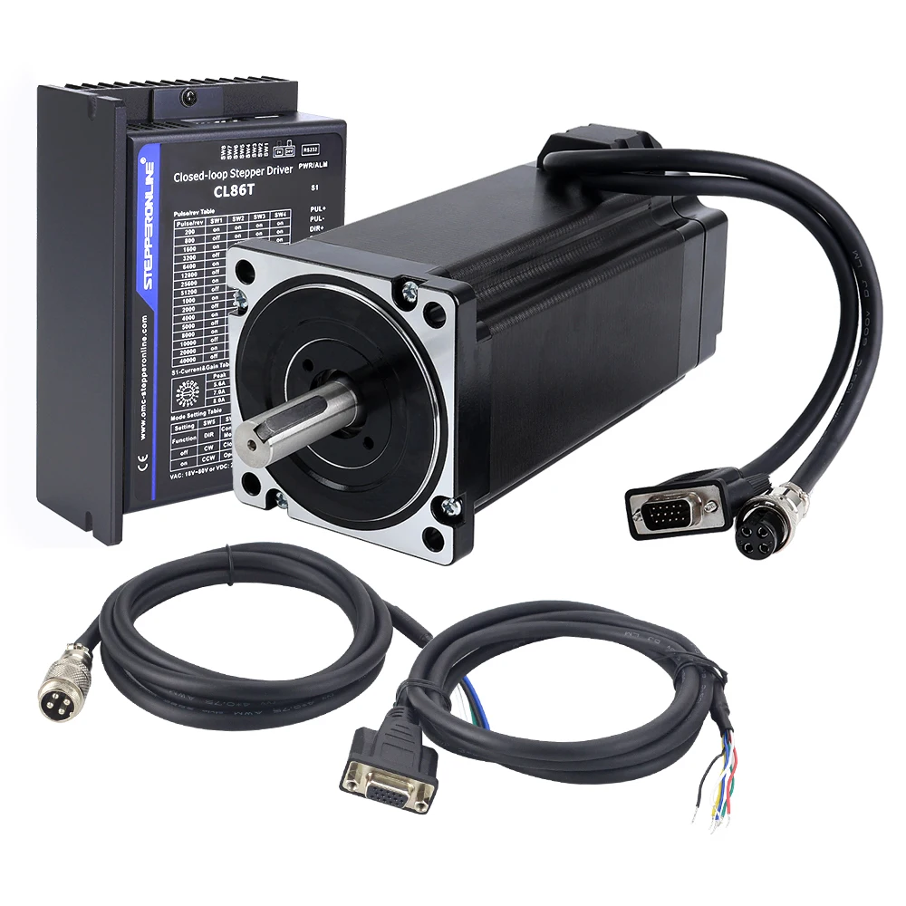 STEPPERONLINE 1 Axis Nema 34 12Nm Closed Loop Stappenmotor Kit Hybird Servo Driver CL86T 86 2 Fase Nema34 Stappenmotor