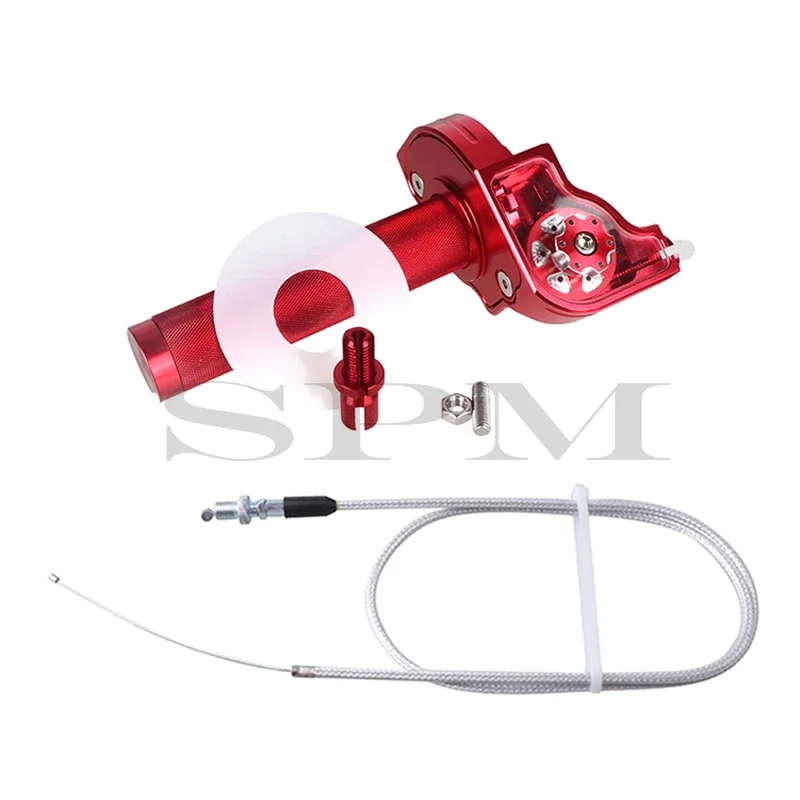 Universele 22Mm Cnc Aluminium Gaspedaal Grip Stuur Kabel Voor Motorfiets Bromfiets Scooter Atv Quad M 10*1.5