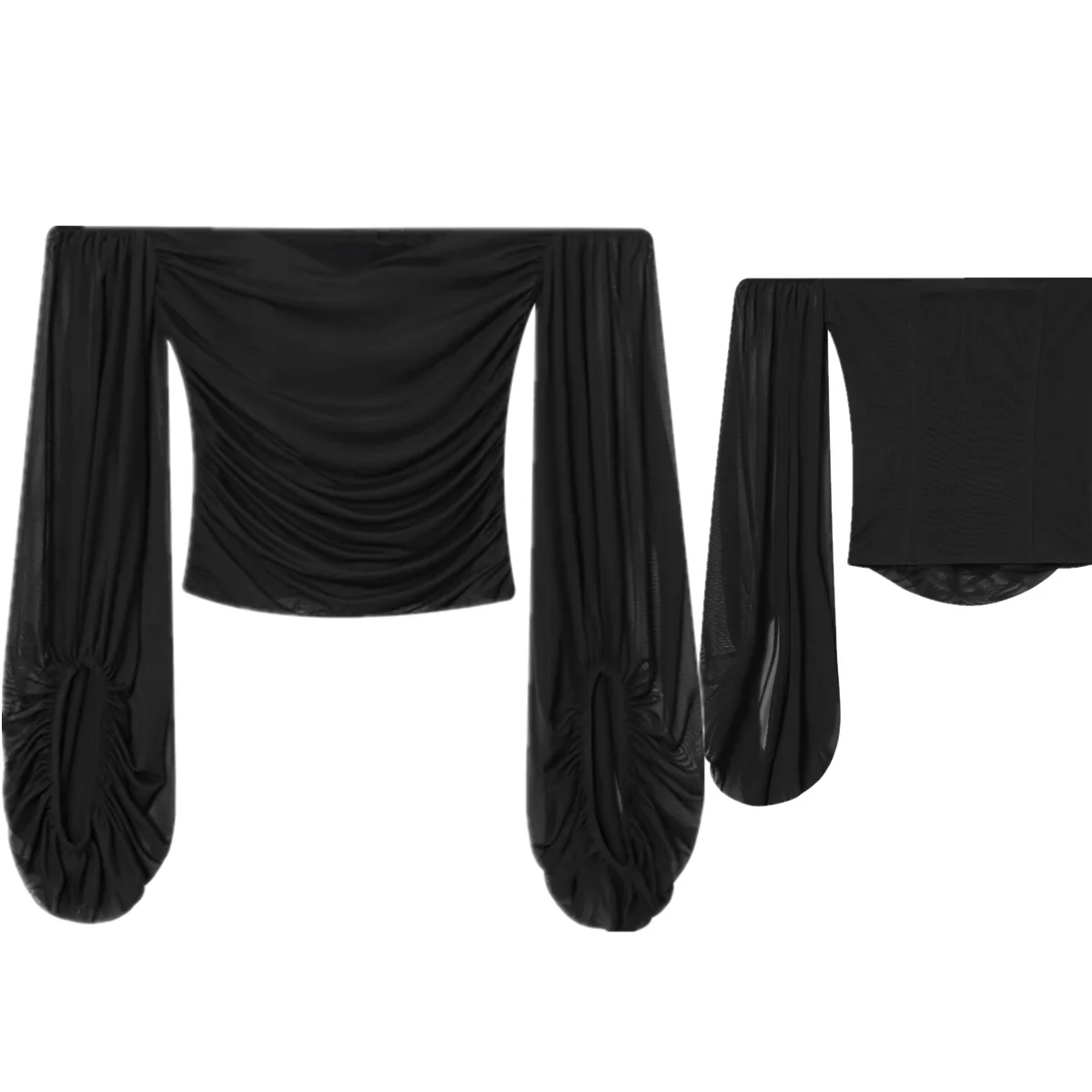 

Maxdutti 2026 модные женские блузки, женская одежда, рубашки, топы, французский романтический и элегантный шифоновый сетчатый топ без бретелек