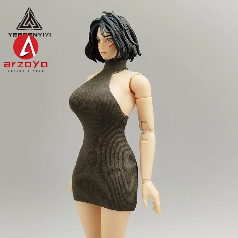 Strój kąpielowy jednoczęściowy z odkrytymi piersiami w skali 1/12, z wysokim dekoltem i odkrytymi plecami, pasujący do 6-calowych lalek BJD, figurki żołnierki.