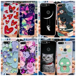 For Huawei Nova 2 Lite Case LDN-L21 Phone Cover For Huawei Y7 Prime 2018 Funda Soft Flower Bumper For Honor 7C Pro AUM-L41 Capas