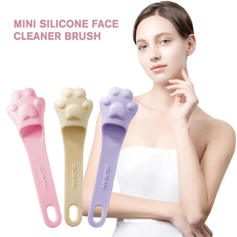 Mini Silicone Face Cleaner Brush Cat Claw Shape Finger Blackhead Nose Pore Soft Massage Cleaning Brush Pet Cleaning Supplies