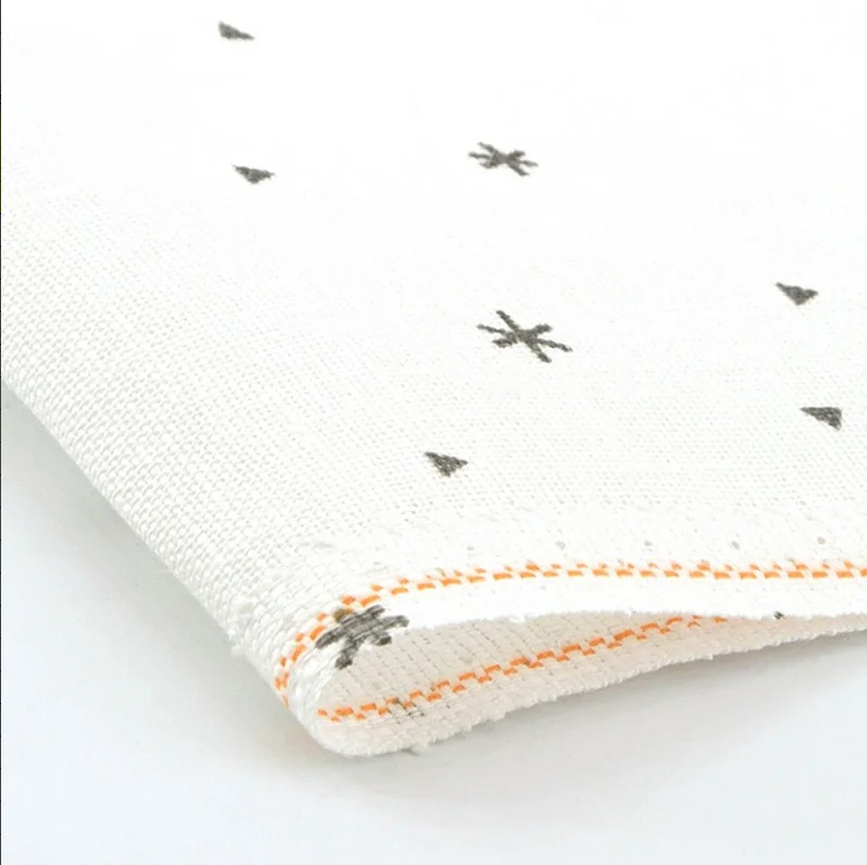 32CT linen white background gray dots and snowflakes 3609-1369 90-140CM German ZW cross stitch fabric fabric 90-140CM