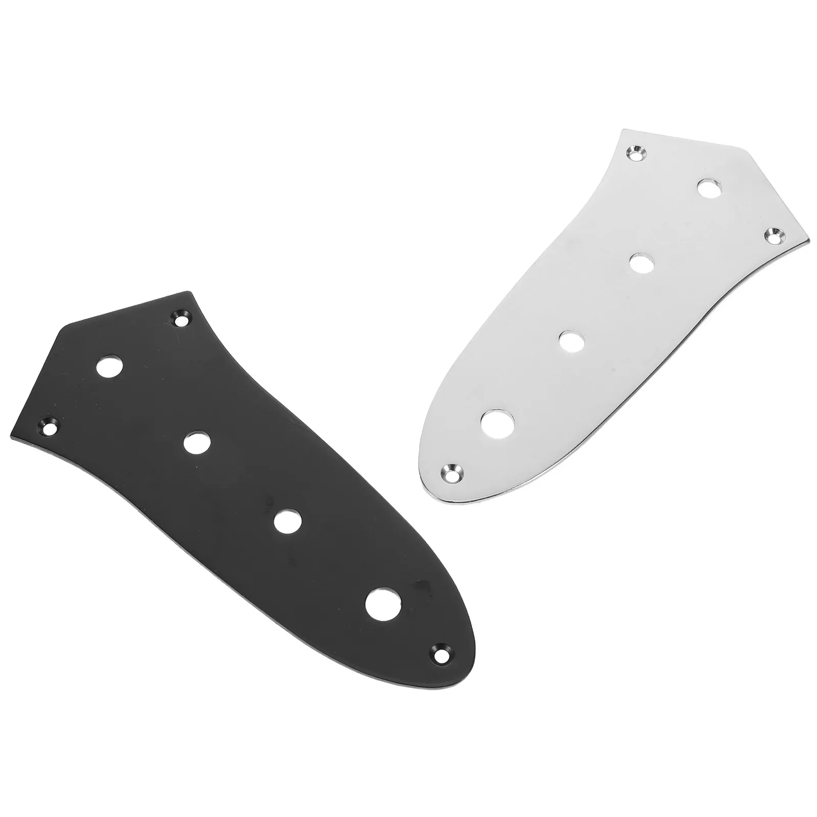 2Pcs Electric Bass Guitar Neck Plate Truss Rod Cover Chrome Black Metal Replacement Parts Musical Instrument Accessories Bass