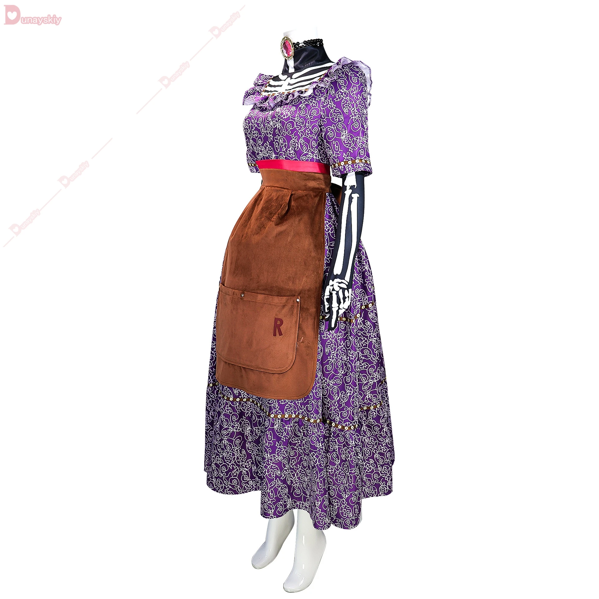 Costume de Cosplay du Film CoCo Mama Imelda pour Fille, Robe Violette de Barrage pour ixde Famille d'Halloween