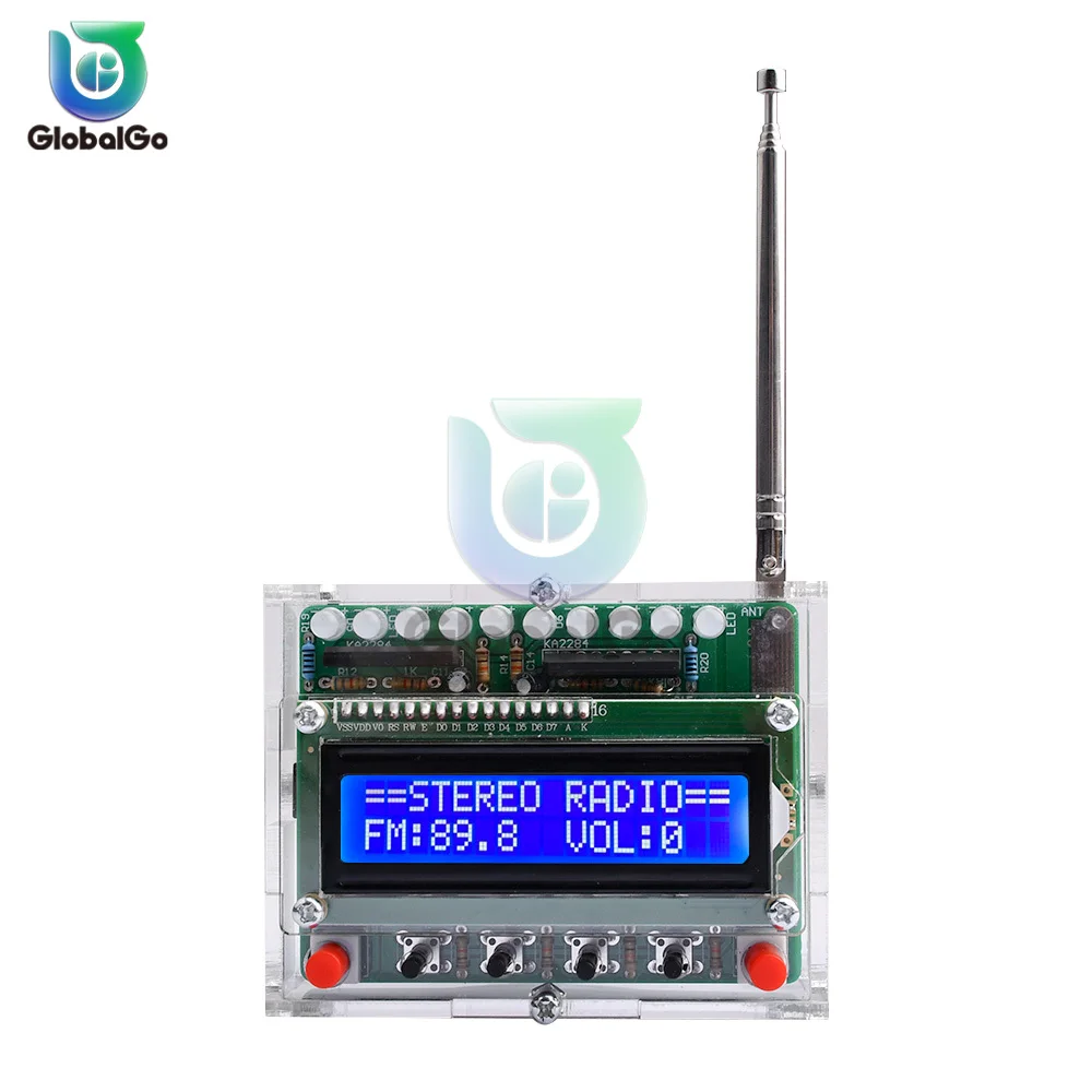 RDA5807 Digital FM Radio Receiver Module DIY Radio Electronic Kit LCD Display 87-108MHZ Speaker Kit Soldering Practice