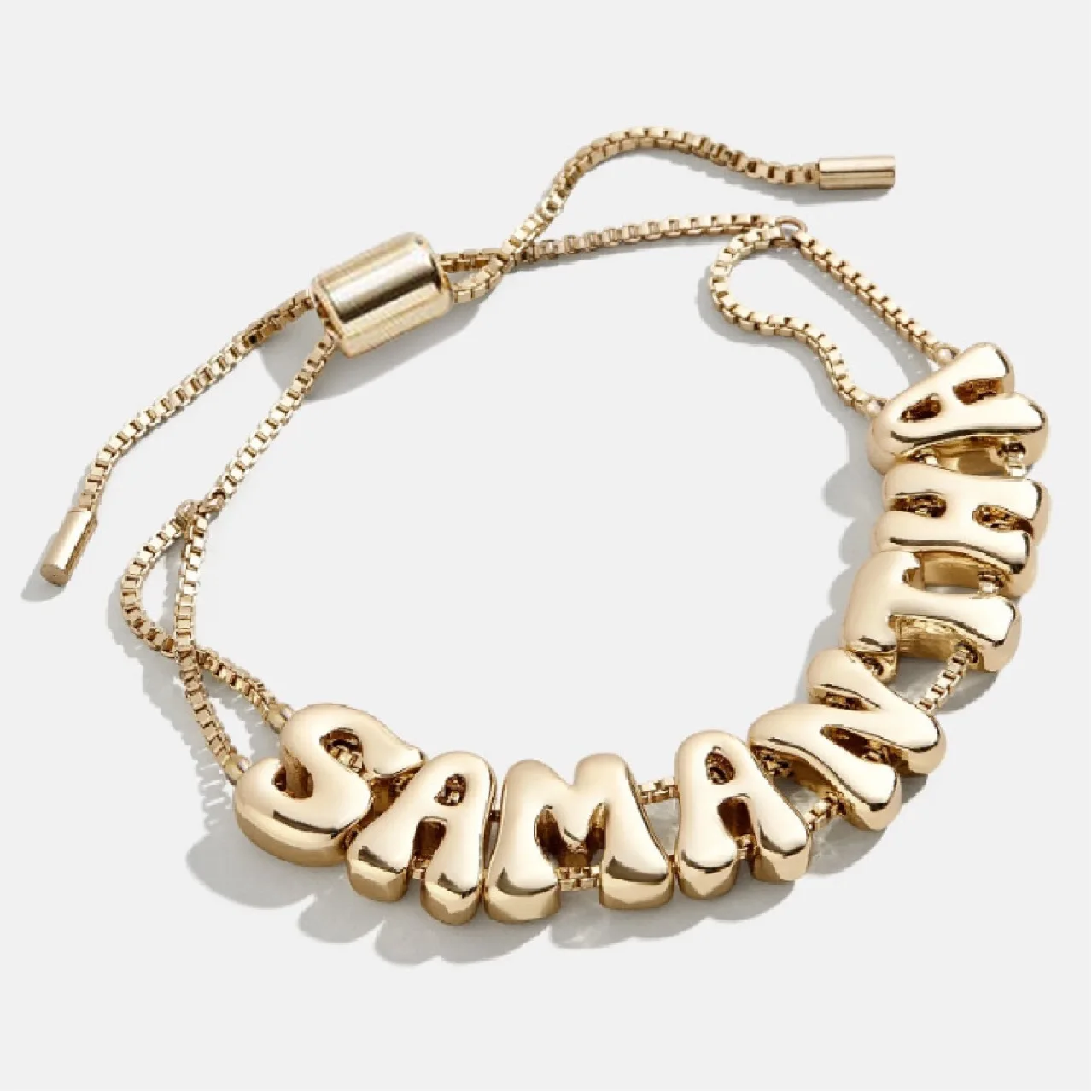 26 Bubble Letters Custom Bracelet Gold Adjustable Box Chain DIY Personalized Women's Bracelet Best Friend Gift Dropshipping