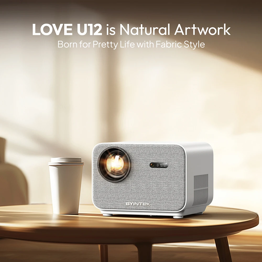 Imagem -02 - Byintek Love U12 Full hd 1080p Projetor de Áudio 4k com 800 Ansi e Wifi6 Bluetooth 5.2 Android Home Theater Projetores de Cinema