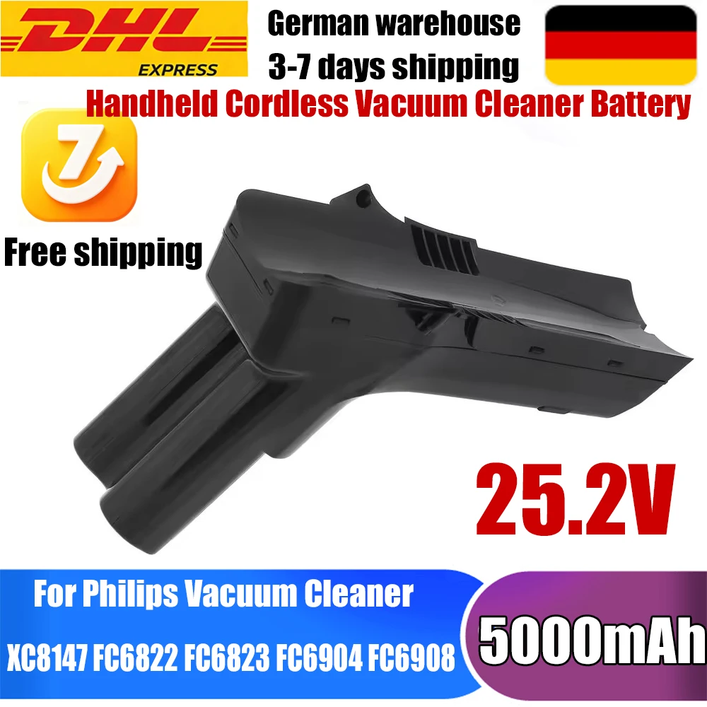 Image of 25,2V Akku 5,0Ah für Philips Staubsauger SpeedPro Max Aqua SpeedPro Max Stick XC8147 FC6822 FC6823 FC6904 FC6908 FC6822/01