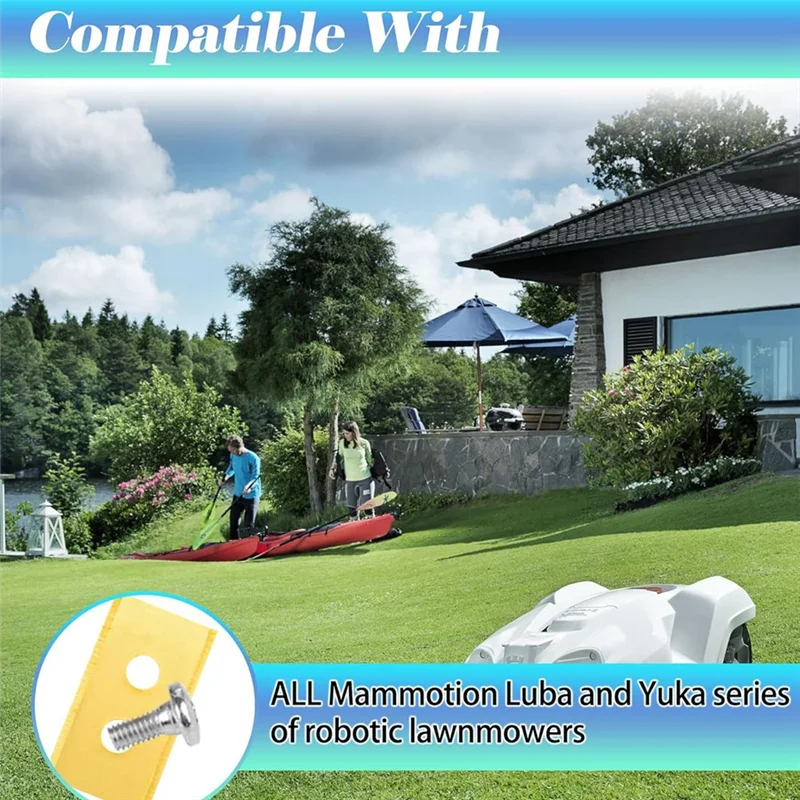 

【A87T】Replacement Blades With Washers Screws 24Pcs For Mammotion Luba Yuka All Series Robotic Lawnmower