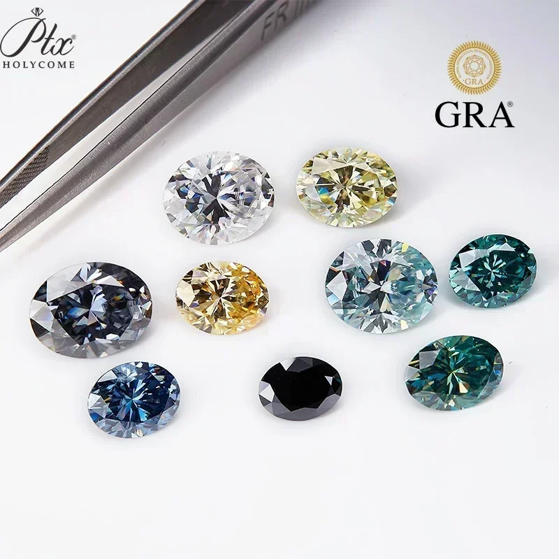 [Colorful] 0.1-8.0ct White Aqua Blue Green Gray Champagne Vivid Blue Moissanite Loose Stone VVS Excellent Cut Wholesale Price