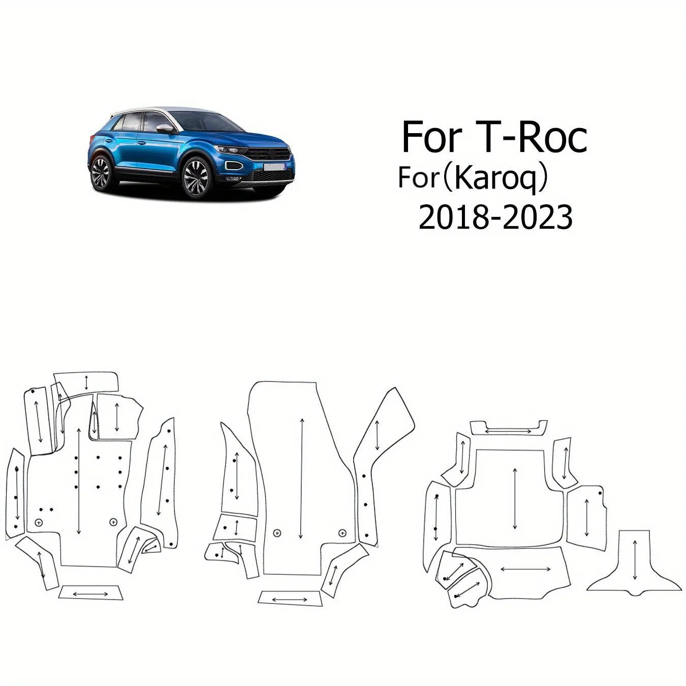 【LHD】For Volkswagen For T-Roc（Karoq）2018-2023 Three Layer PVC Stereo Full Cover Anti-Slip Car Mat Car Floor Mats Car Accessories