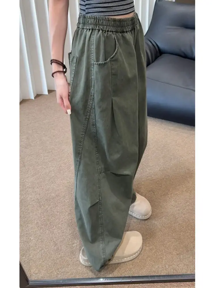 

Pure Cotton Workwear Casual Pants Men's Loose Folded American Sle Autumnal Comfortable Straight Leg Trousers for Men