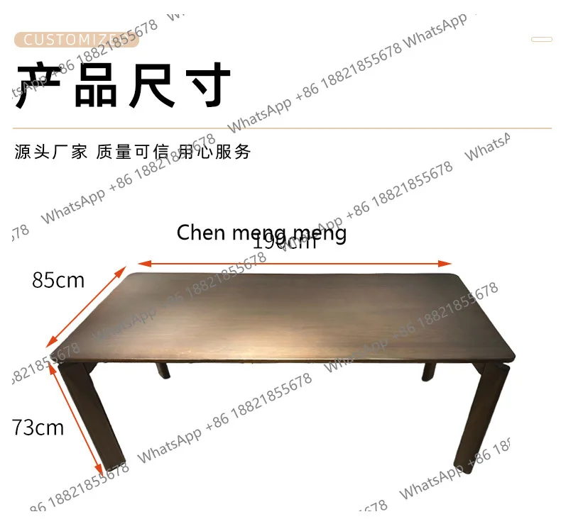 Italian light luxury creative dining table household small apartment pure black table modern simple company desk