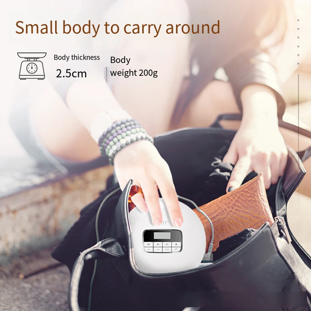 مشغل أقراص مضغوطة محمول مع شاشة LCD ، مشغل أقراص مدمج شخصي ، سماعات أذن ستيريو ، كابل شحن USB ، CD511