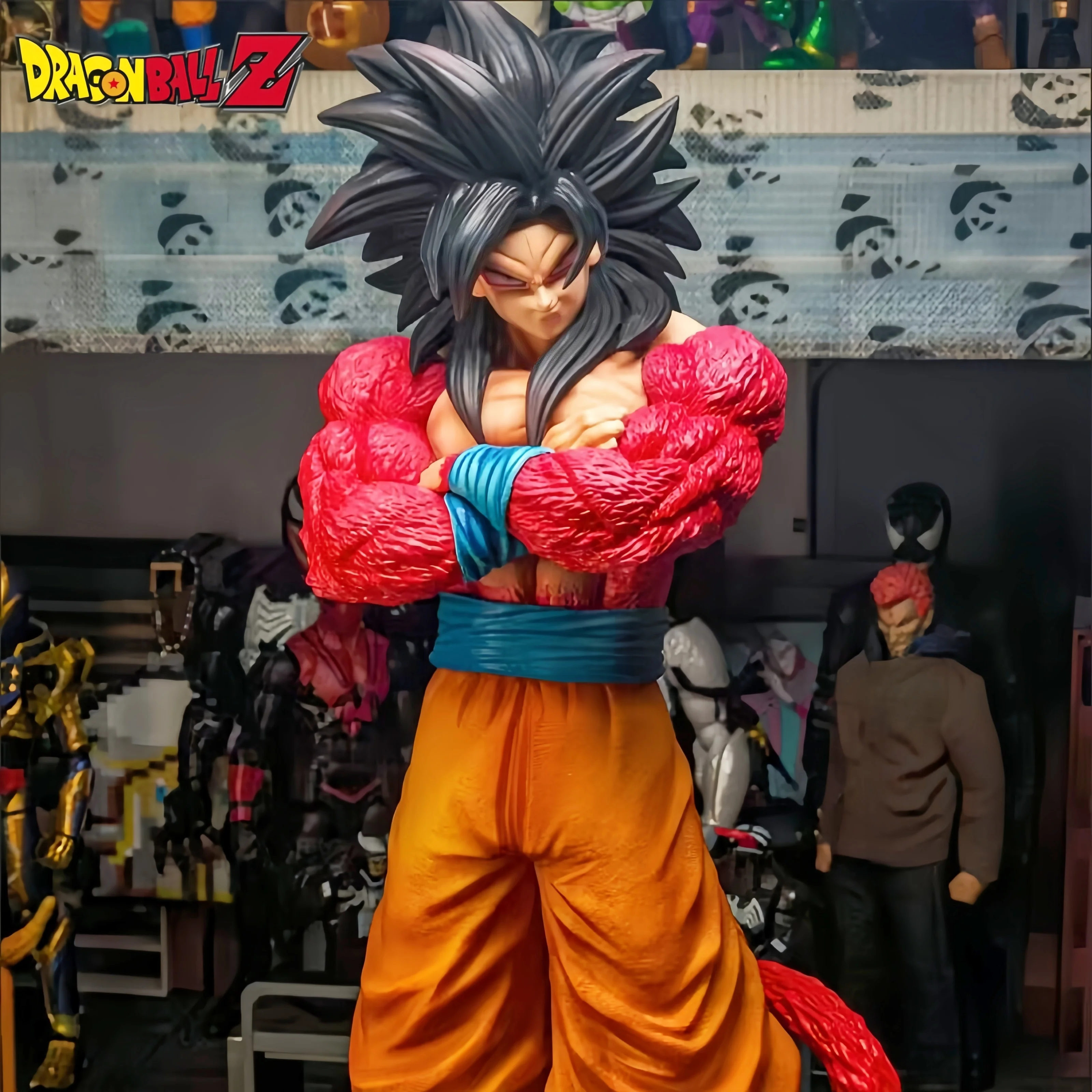 32cm Jt Dragon Ball Z Double Heads Super Saiyan Son Goku Planb Figure Ssj4 Pvc Model Statue Doll Collection Decor Toys Gifts