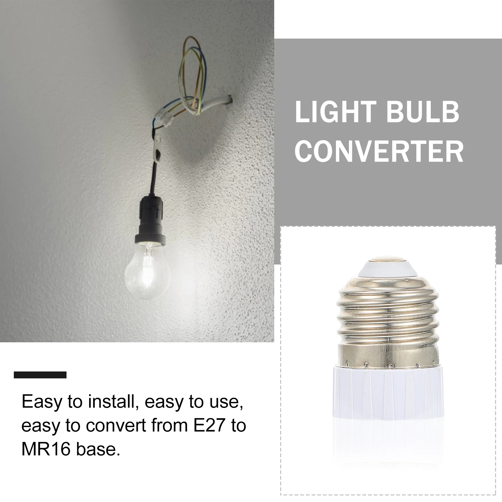 

6pcs Lamp Holder Adapter E27 to MR16 Converter Durable LED Halogen Bulb Socket Suitable Most Lamps Market Lighting Accessories