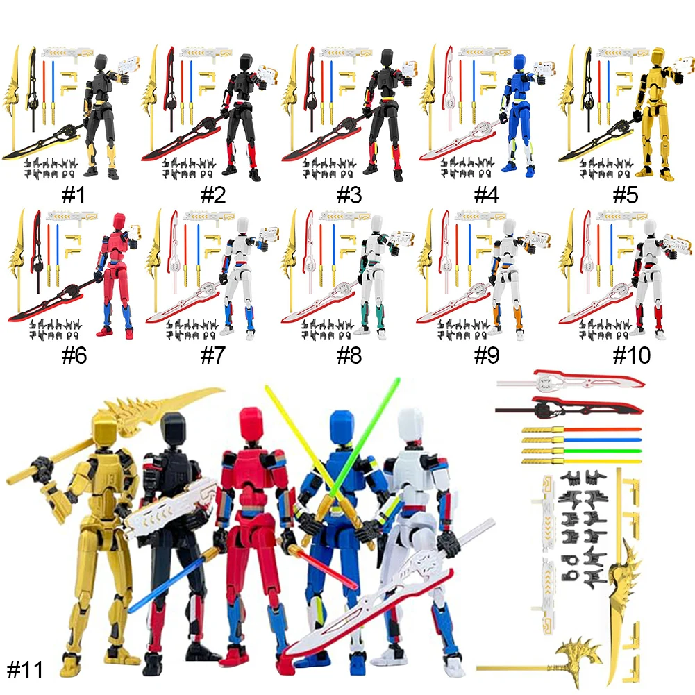 13 3D Printed Action Figure Assembly Completed Multi-Jointed Action Figures Action Figure Dummy Desk Decoration Gifts for Him