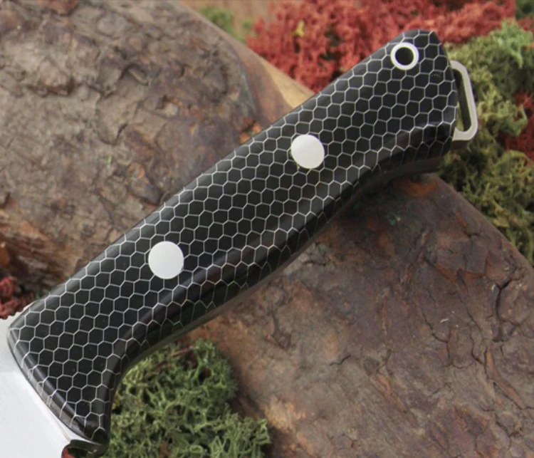 • Bordo in resina c-tek a nido d'ape in pelle di serpente nera per fai da te tattico coltello con gambo impugnature Art Craft fionda strumento accesso 1 pezzo