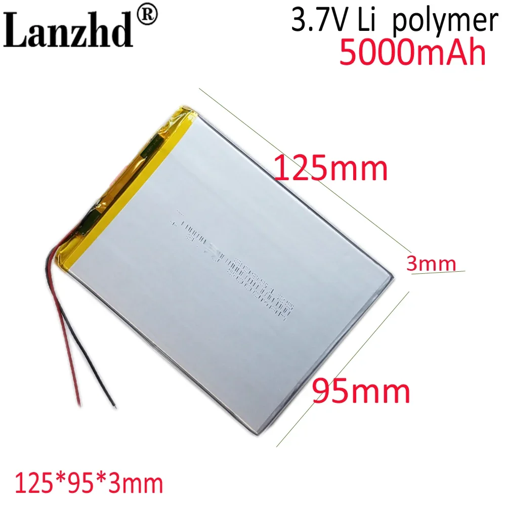 3095125 polymer lithium ion battery 3.7V 5000mAh For Tablet PC  7 inch 8 inch 9inch Perfect quality 2994124