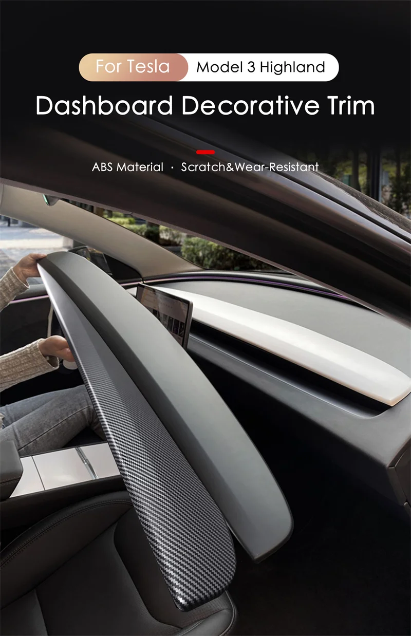 HEENVN Für Tesla Model 3 Highland Y Juniper ABS Armaturenbrett-Abdeckung Luftauslass-Verkleidung Innenraum-Stilzubehör – Detail 2