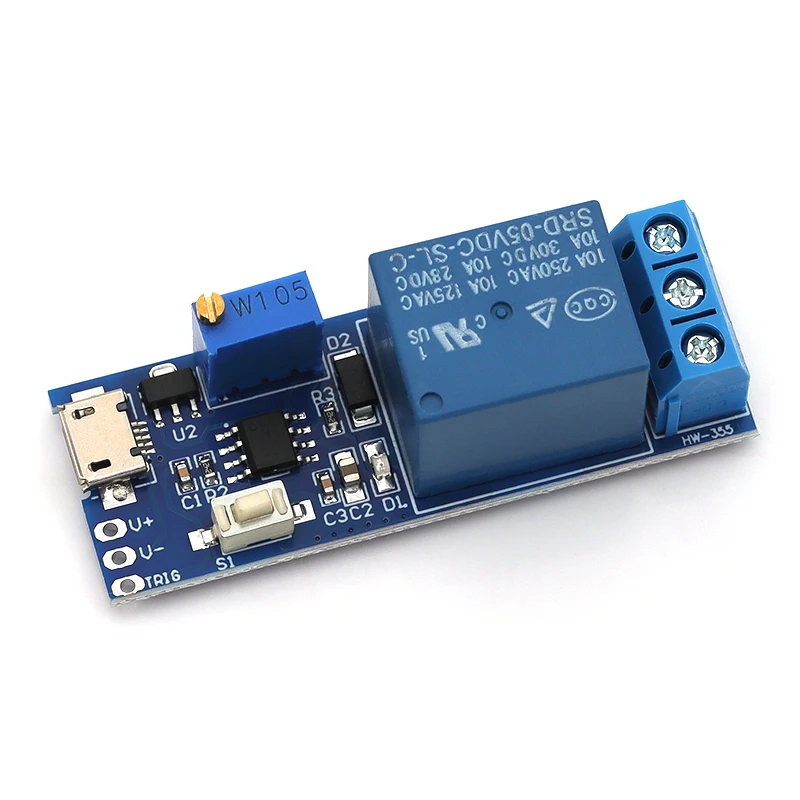 Smart Electronics 5V-30V Micro USB Power Regulowany przekaźnik opóźniający Moduł sterujący wyzwalaczem Przełącznik opóźnienia — zdjęcie 7