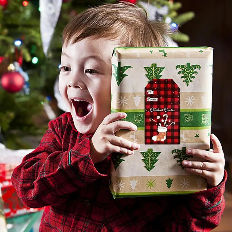 Christmas Gift Stickers Labels 300 Pcs Adhesive Merry Christmas Labels Roll 8 Designs Rectangular Special Shape Christmas Tags