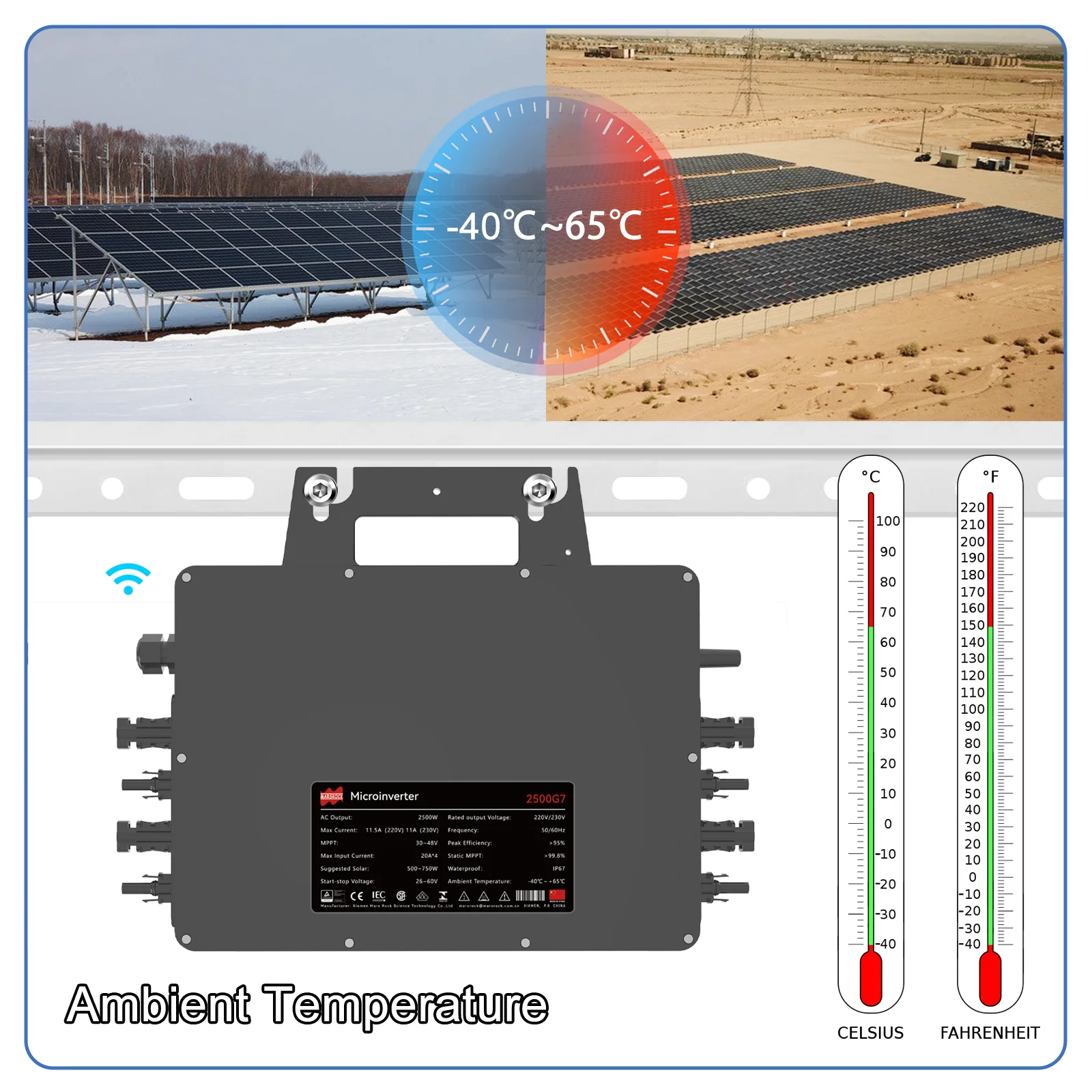 Microinversor Solar MAX de 3000W con lazo de red, convertidor de Panel Solar de DC26-60V a AC230V para Panel Solar, 4 unidades, 500-750W, inventador conectado